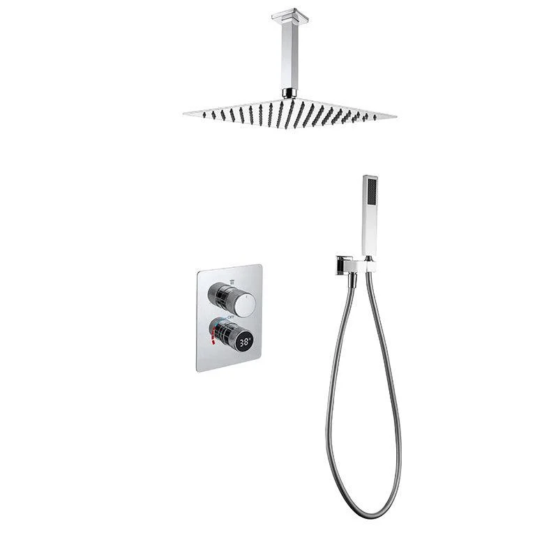 Modern Pressure Balanced Shower Tap Square Constant Temperature Shower System on Wall -Bathlova