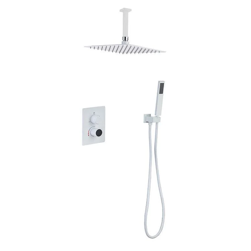 Modern Pressure Balanced Shower Tap Square Constant Temperature Shower System on Wall -Bathlova