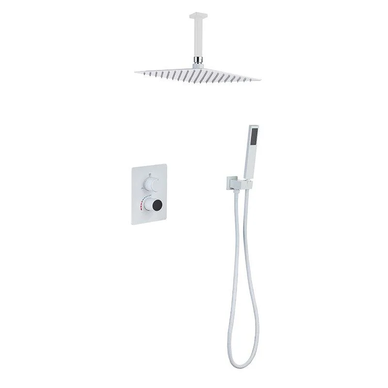 Modern Pressure Balanced Shower Tap Square Constant Temperature Shower System on Wall -Bathlova