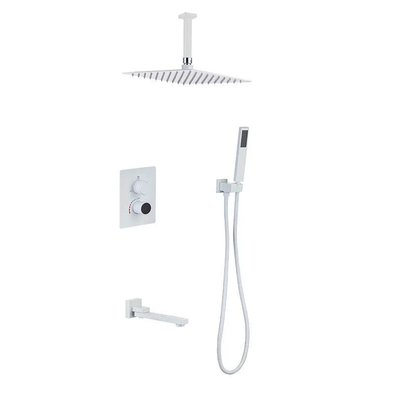 Modern Pressure Balanced Shower Tap Square Constant Temperature Shower System on Wall -Bathlova