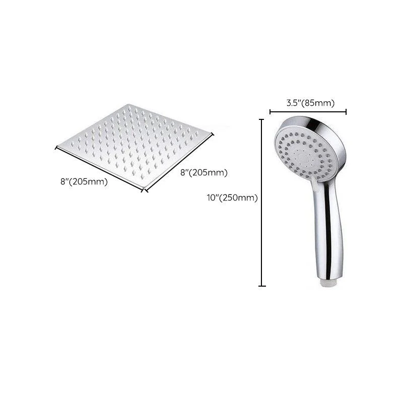 Modern Pull down Dual Shower Head Square High Arch Shower Head Combo -Bathlova