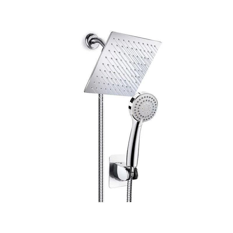 Modern Pull down Dual Shower Head Square High Arch Shower Head Combo -Bathlova