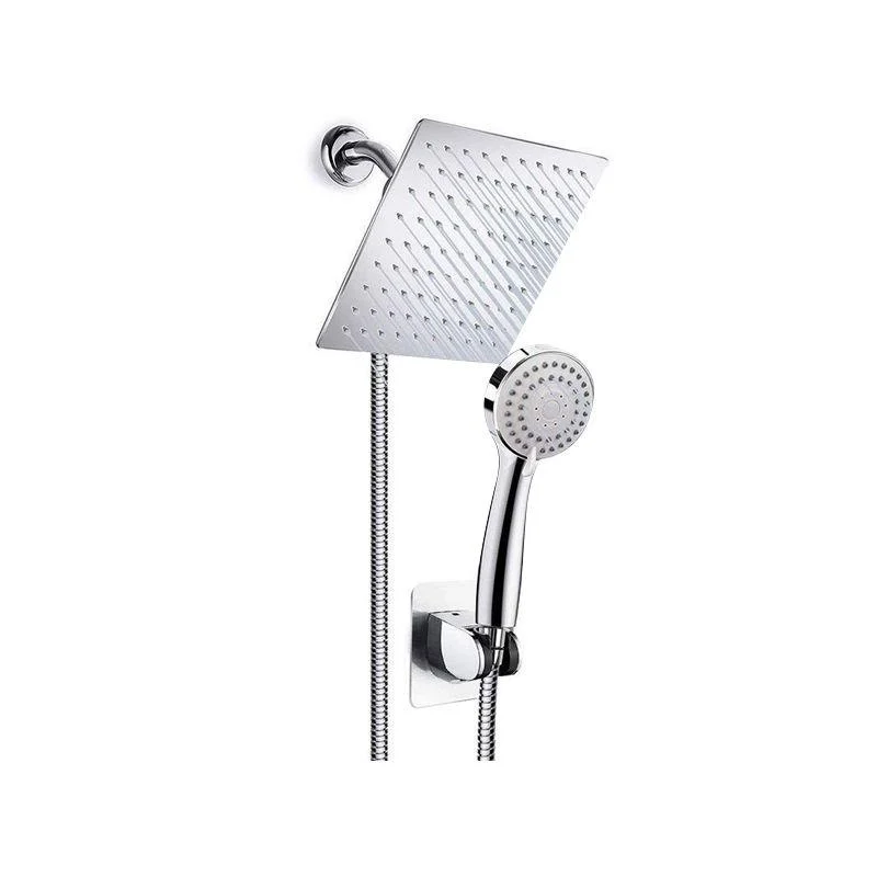 Modern Pull down Dual Shower Head Square High Arch Shower Head Combo -Bathlova