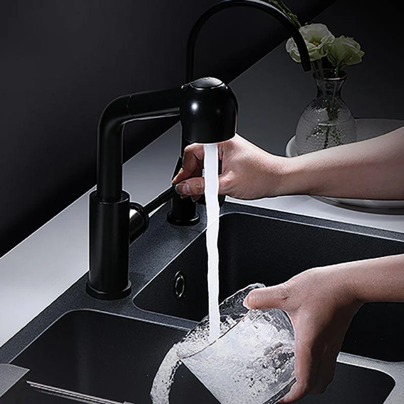 Modern Quartz Kitchen Double Basin Overflow Hole Sink Kitchen Sink in Black -Bathlova