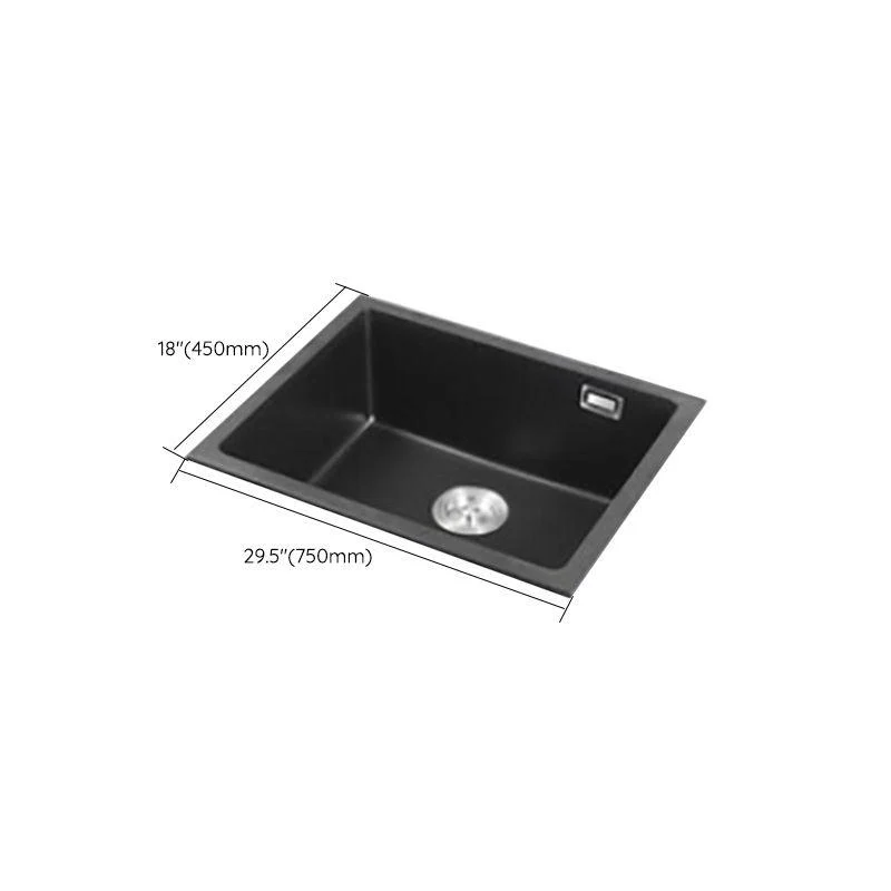 Modern Quartz Sink Black Tap Kitchen Sink with Adjustable Tray -Bathlova