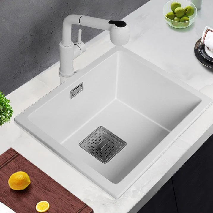 Modern Quartz Sink Solid Color Square Single Bowl Kitchen Sink -Bathlova