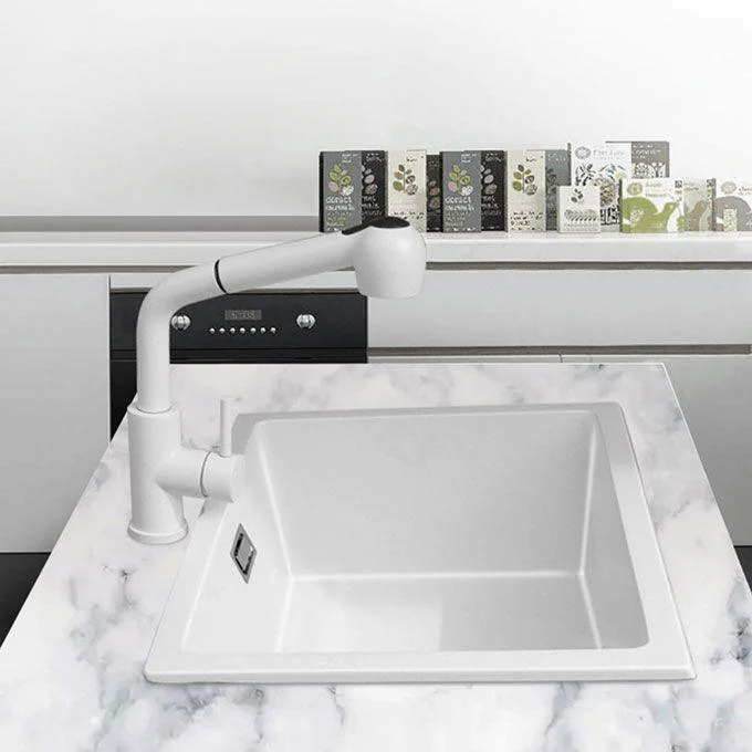 Modern Quartz Sink Solid Color Square Single Bowl Kitchen Sink -Bathlova