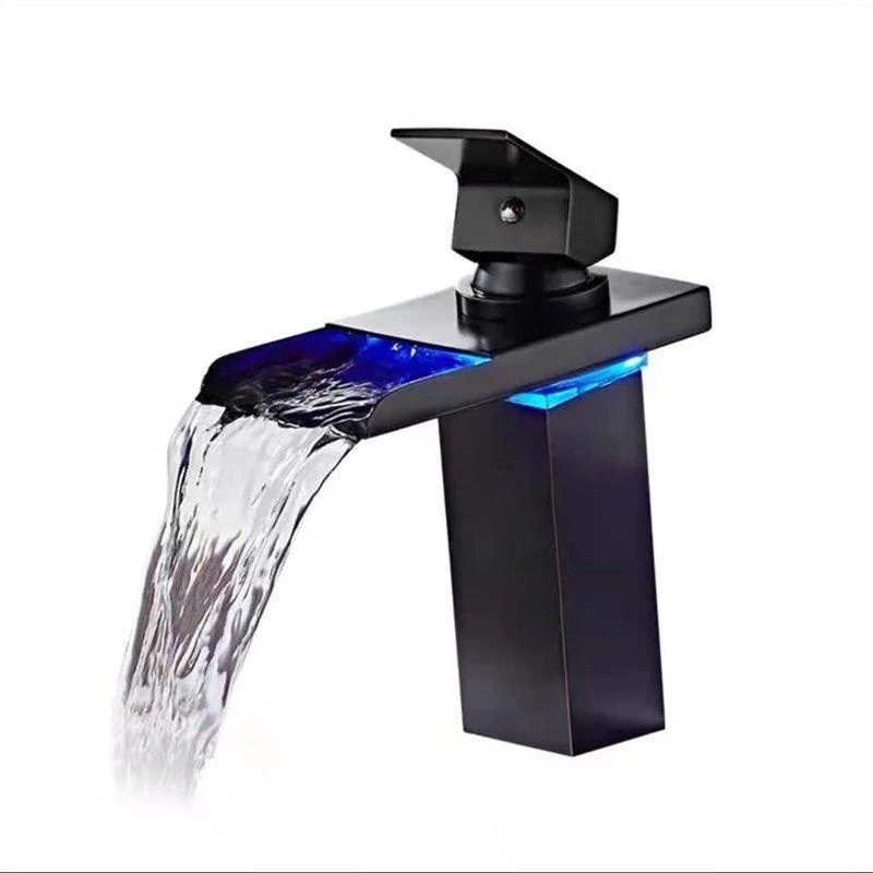 1-Handle Basin Lavatory Tap 1-Hole Widespread Bathroom Vessel Tap with LED Lighting -Bathlova