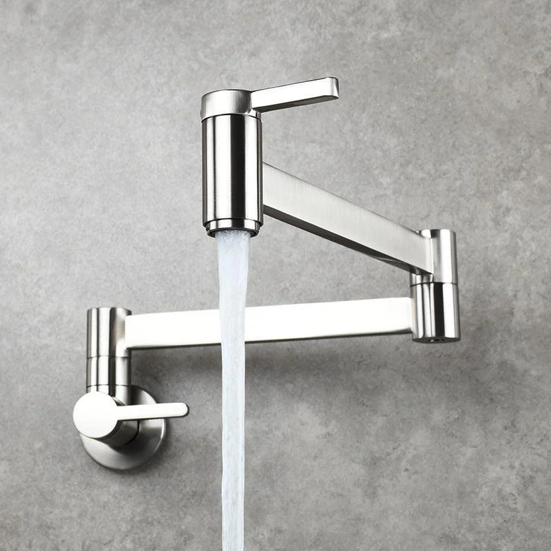 1-Handle Brushed Nickel Widespread Tap 1 Hole Wall Mounted Bathroom Tap with Brass -Bathlova