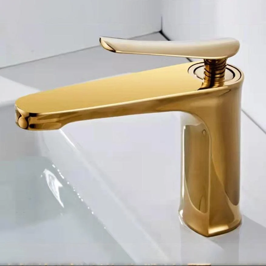 1 Handle Full Copper Bathroom Sink Tap Nordic Modern Vanity Tap with Drain -Bathlova