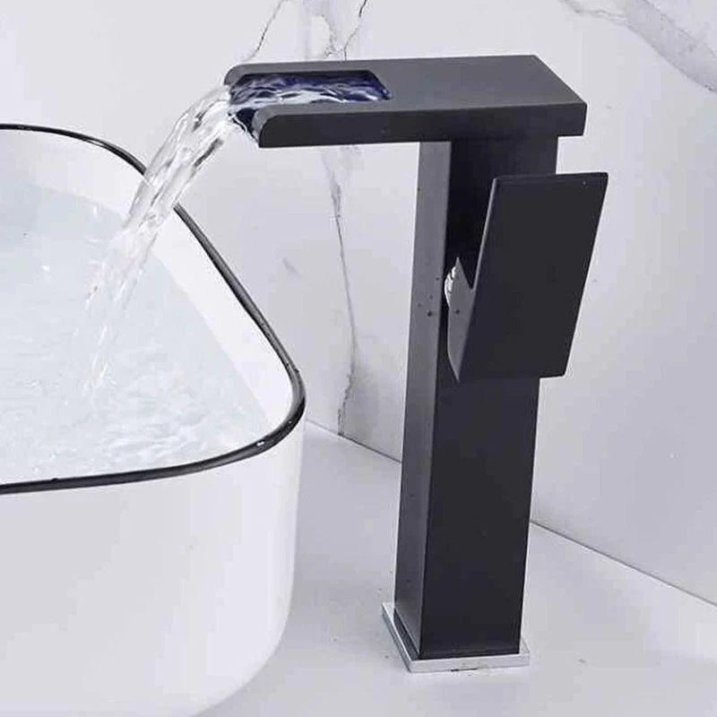 1-Handle Lavatory Tap 1-Hole Vessel Sink Tap with LED Lighting -Bathlova