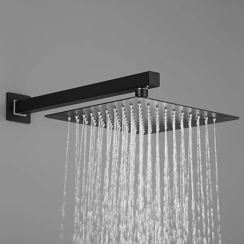 10" Luxury Wall Mounted Rain Mixer Shower System in Matte Black -Bathlova