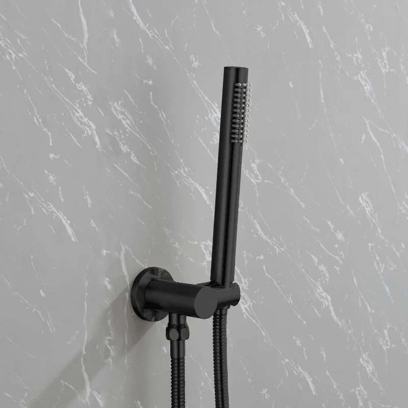 10" Matte Black Stainless Steel Rain Shower System, Handheld Shower Set -Bathlova