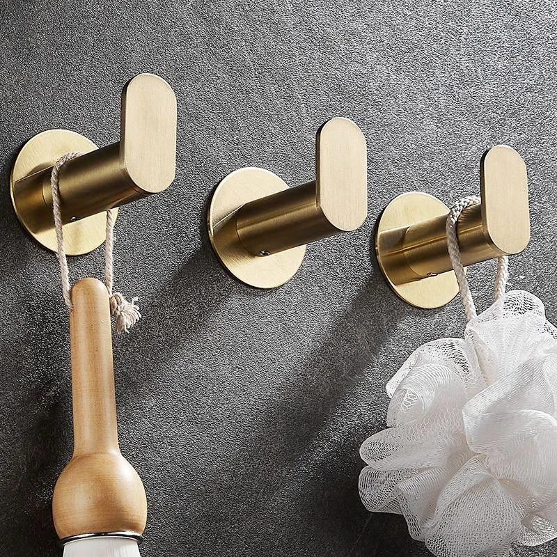 10-Piece Modern Bathroom Accessory Set, Polished Gold, Robe Hooks -Bathlova