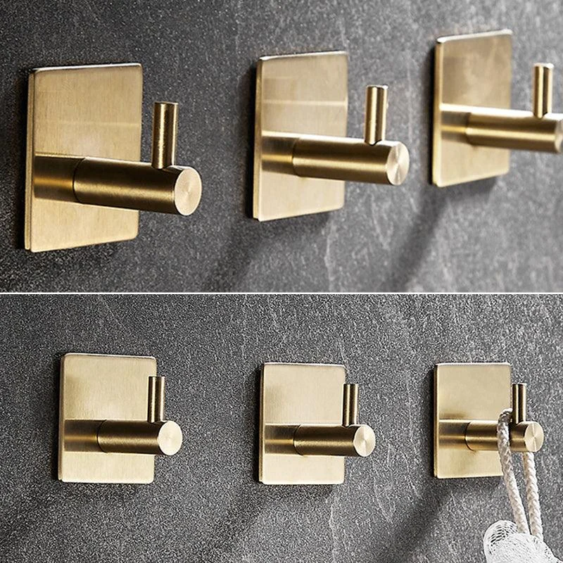 10-Piece Modern Bathroom Accessory Set, Polished Gold, Robe Hooks -Bathlova