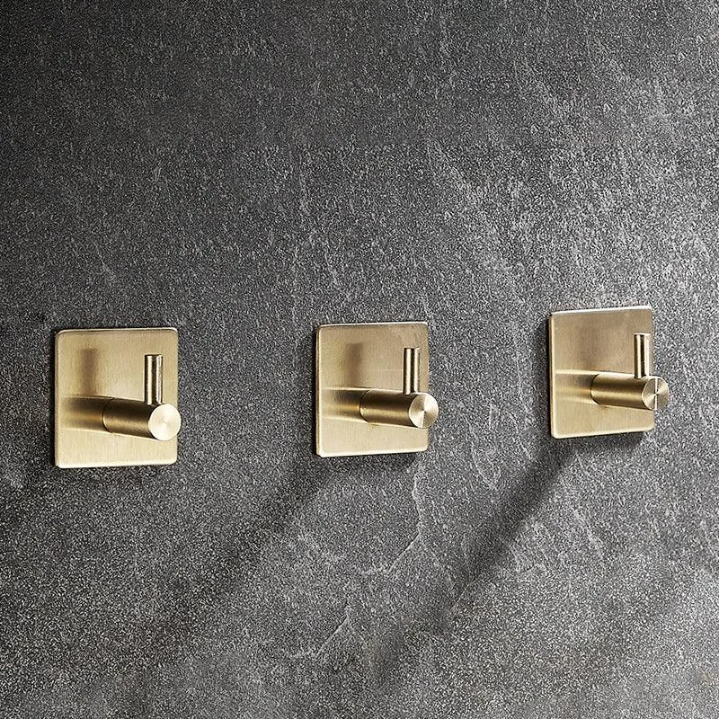 10-Piece Modern Bathroom Accessory Set, Polished Gold, Robe Hooks -Bathlova