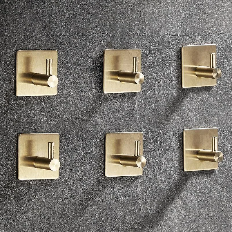 10-Piece Modern Bathroom Accessory Set, Polished Gold, Robe Hooks -Bathlova