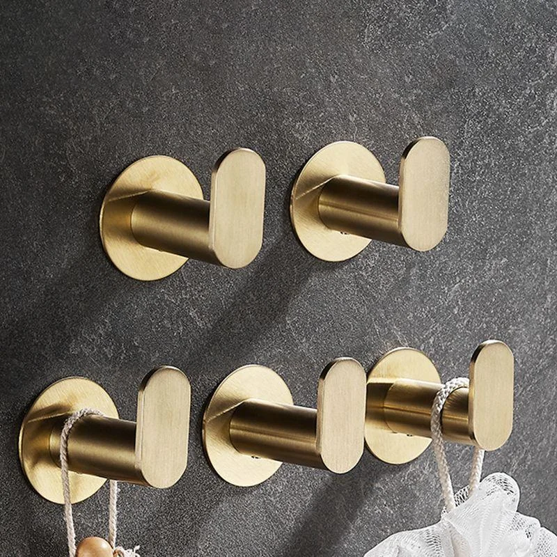 10-Piece Modern Bathroom Accessory Set, Polished Gold, Robe Hooks -Bathlova