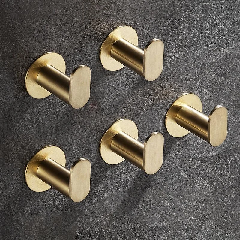 10-Piece Modern Bathroom Accessory Set, Polished Gold, Robe Hooks -Bathlova