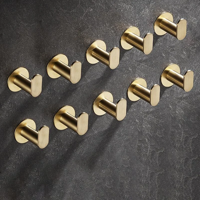 10-Piece Modern Bathroom Accessory Set, Polished Gold, Robe Hooks -Bathlova