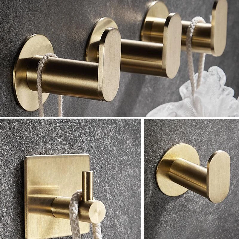 10-Piece Modern Bathroom Accessory Set, Polished Gold, Robe Hooks -Bathlova