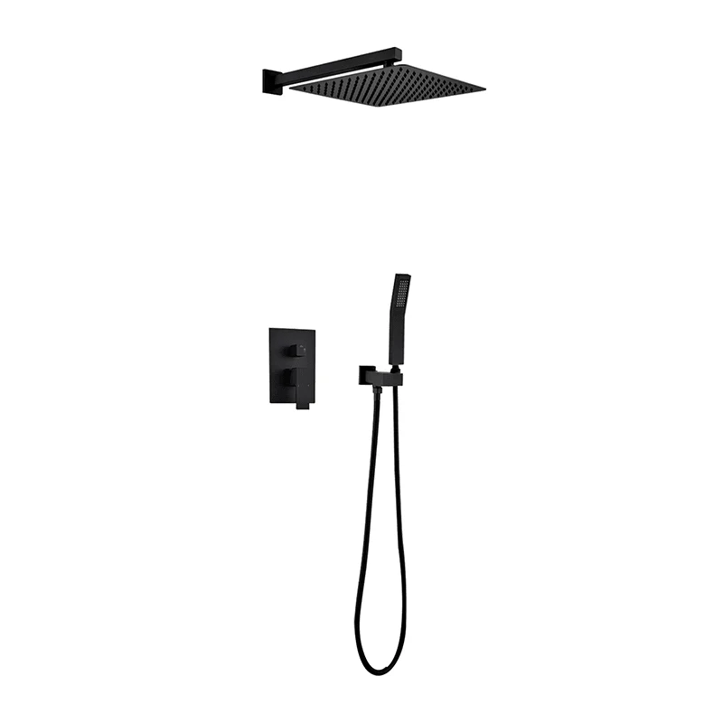 12" Matte Black Rain Shower Head Systems - Wall Mounted Shower -Bathlova