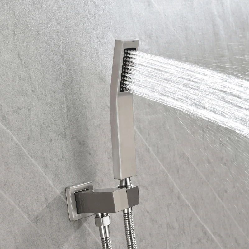 12" Rain Shower Head Systems Wall Mounted Shower - Brushed Nickel -Bathlova