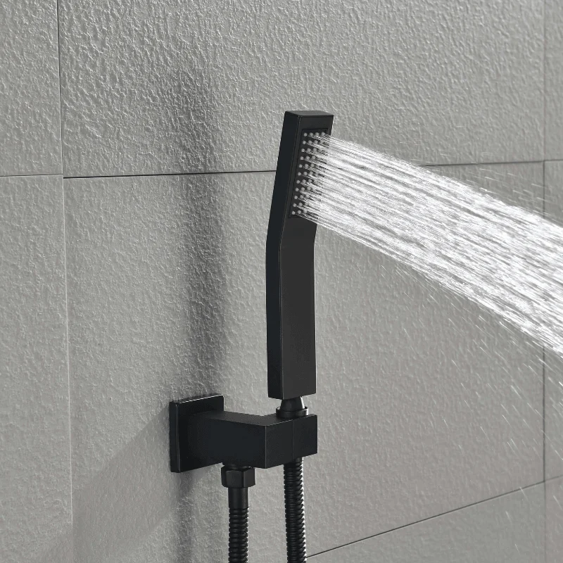 12" Rain Shower Head Systems Wall Mounted Shower - Matte Black -Bathlova