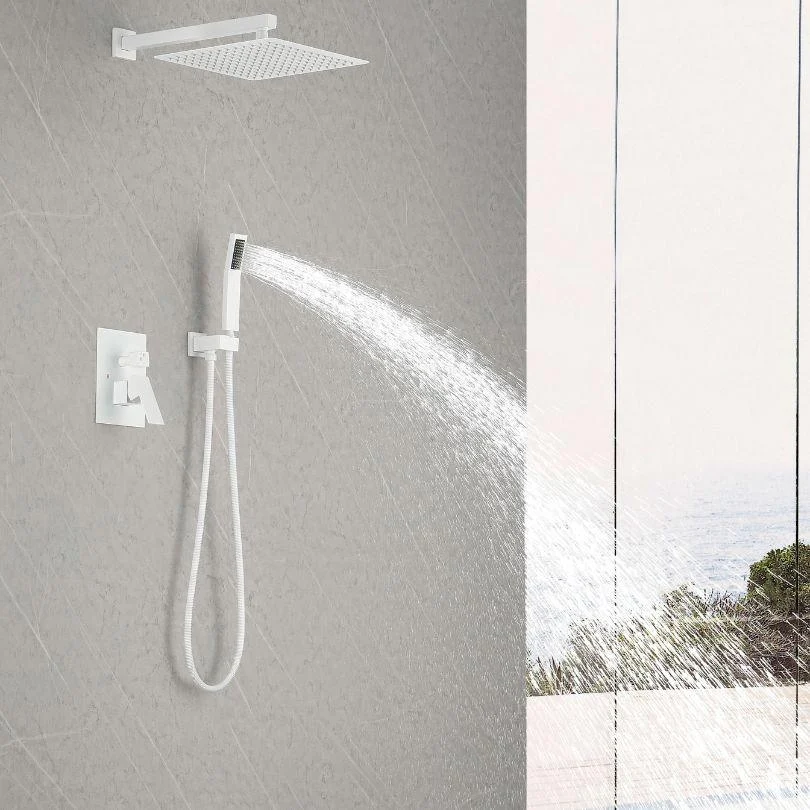 12" White Brass Wall Mounted Rain Shower Head System -Bathlova