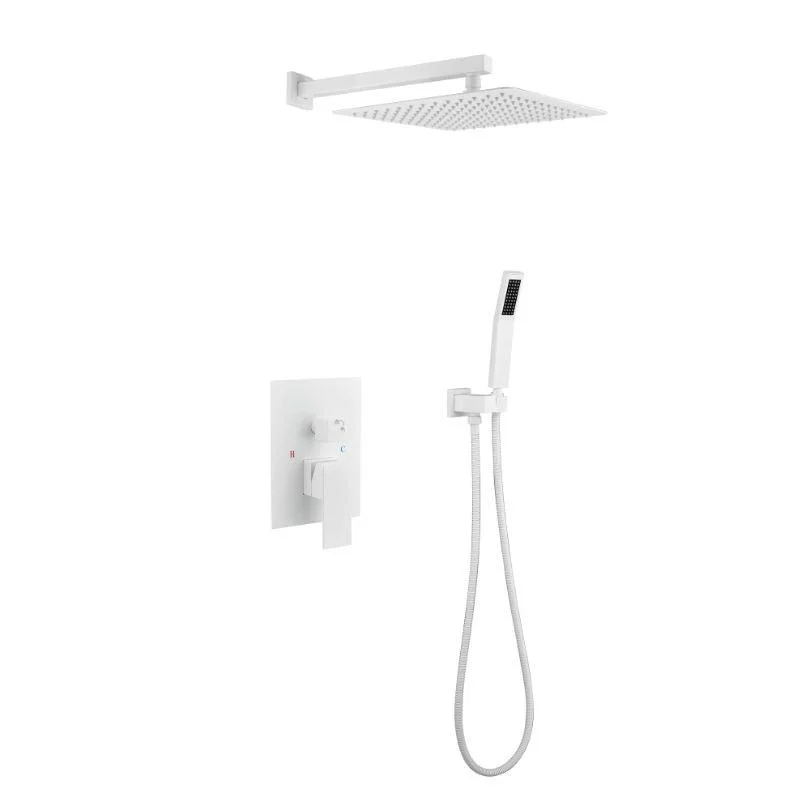 12" White Brass Wall Mounted Rain Shower Head System -Bathlova