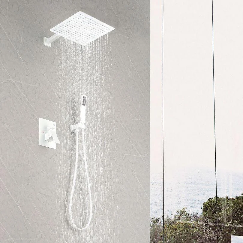 12" White Brass Wall Mounted Rain Shower Head System -Bathlova