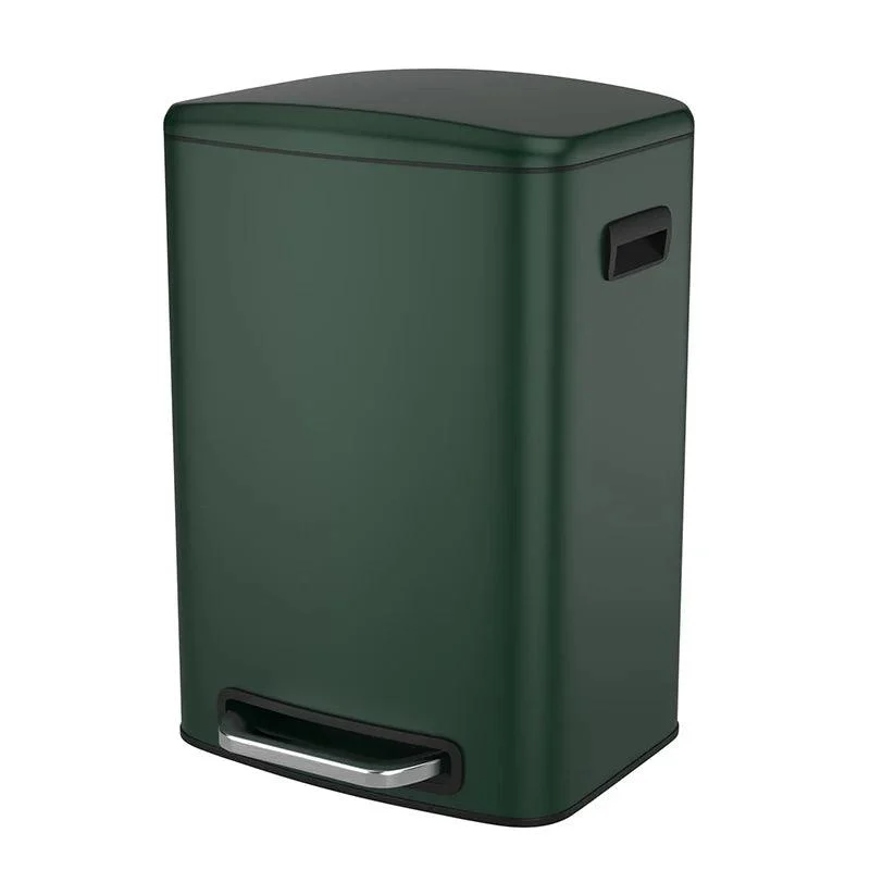 13 Gallon Trash Can with Foot Operated Pedal & Soft Close Lid - 50L Trash Can in Green Finish -Bathlova