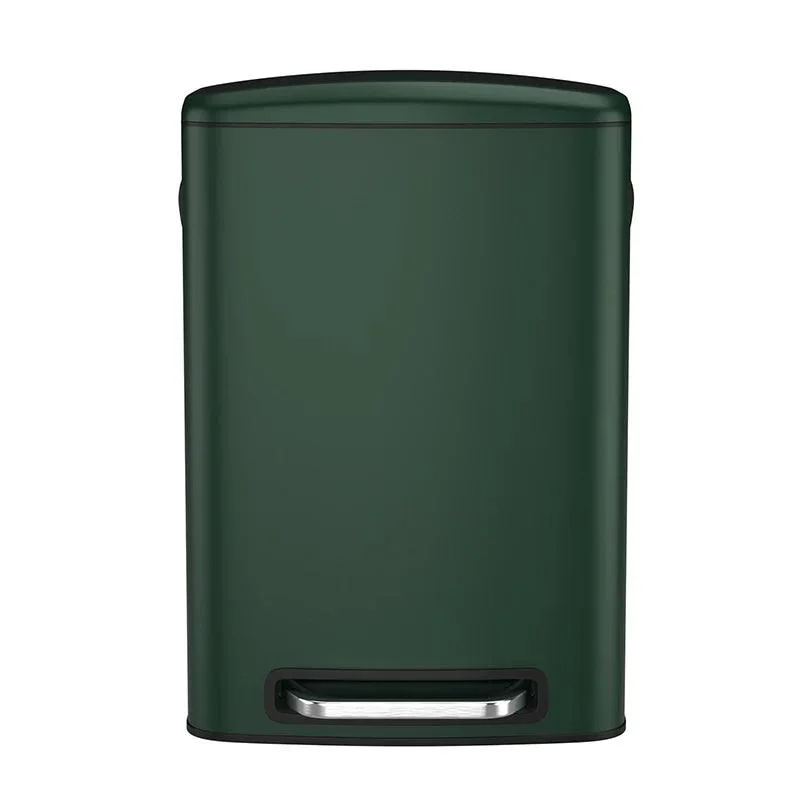 13 Gallon Trash Can with Foot Operated Pedal & Soft Close Lid - 50L Trash Can in Green Finish -Bathlova