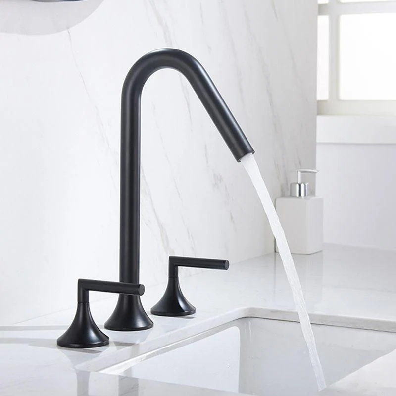 13 Inches Swivel Widespread Bathroom Tap with Drain 2-Handle Bathroom Sink Tap -Bathlova