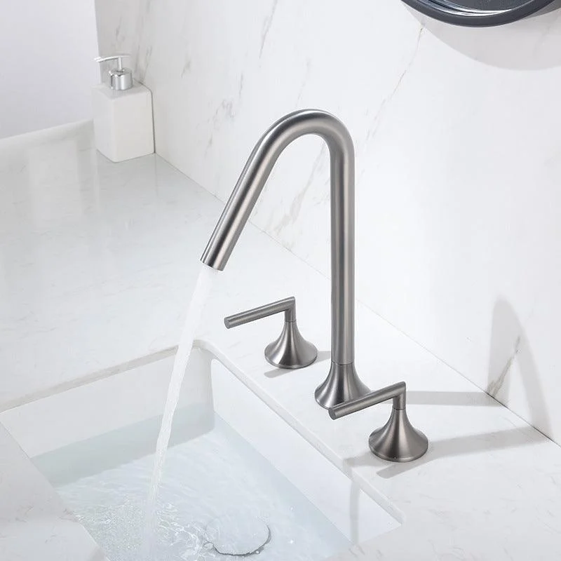 13 Inches Swivel Widespread Bathroom Tap with Drain 2-Handle Bathroom Sink Tap -Bathlova