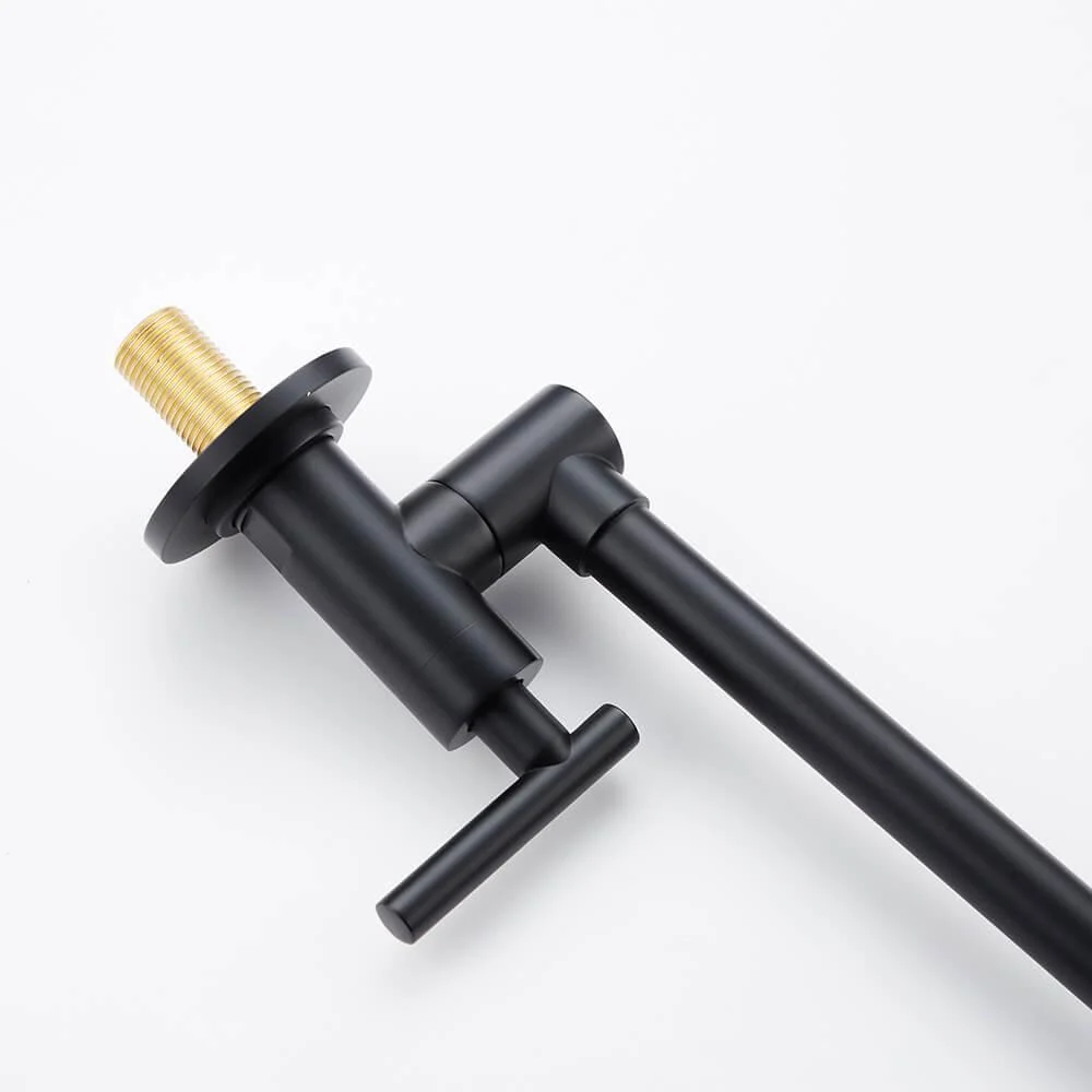 14" Matte Black Wall Mounted Folding Pot Filler Kitchen Tap - Brass Tap -Bathlova