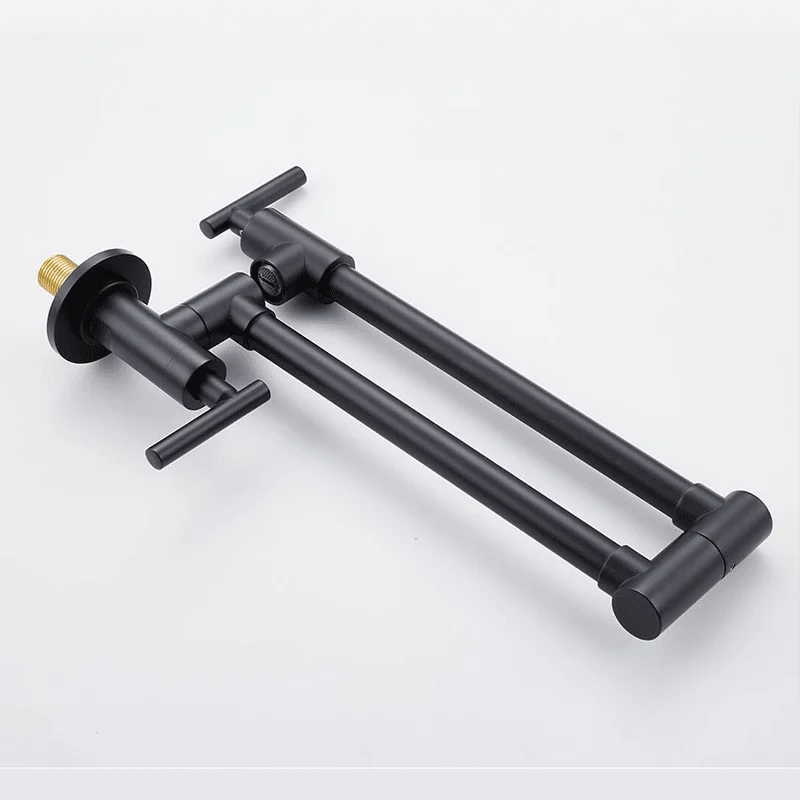 14" Matte Black Wall Mounted Folding Pot Filler Kitchen Tap - Brass Tap -Bathlova