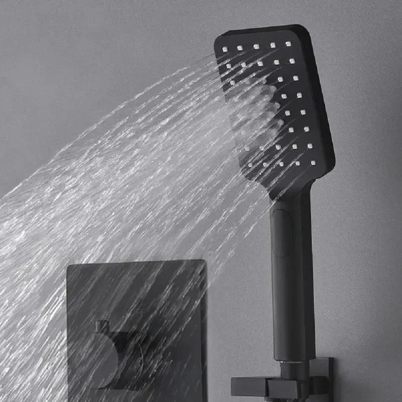 16" Black Rainfall Shower Head Shower System with 3 Body Sprays -Bathlova