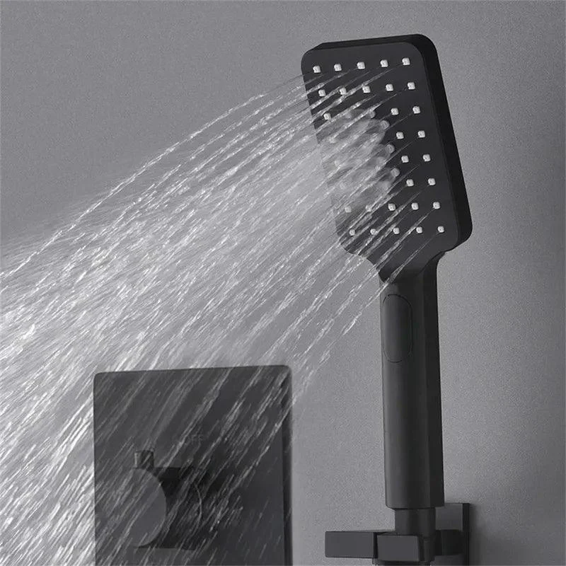 16" Modern Matte Black Thermostatic Shower System -Bathlova