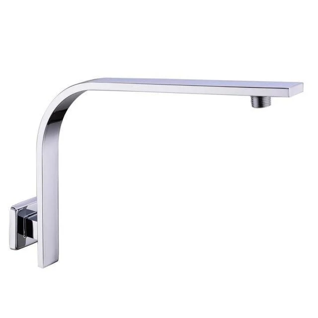 16" Stainless Steel Wall Mounted Gooseneck Shower Head Arm In Black And Chrome -Bathlova