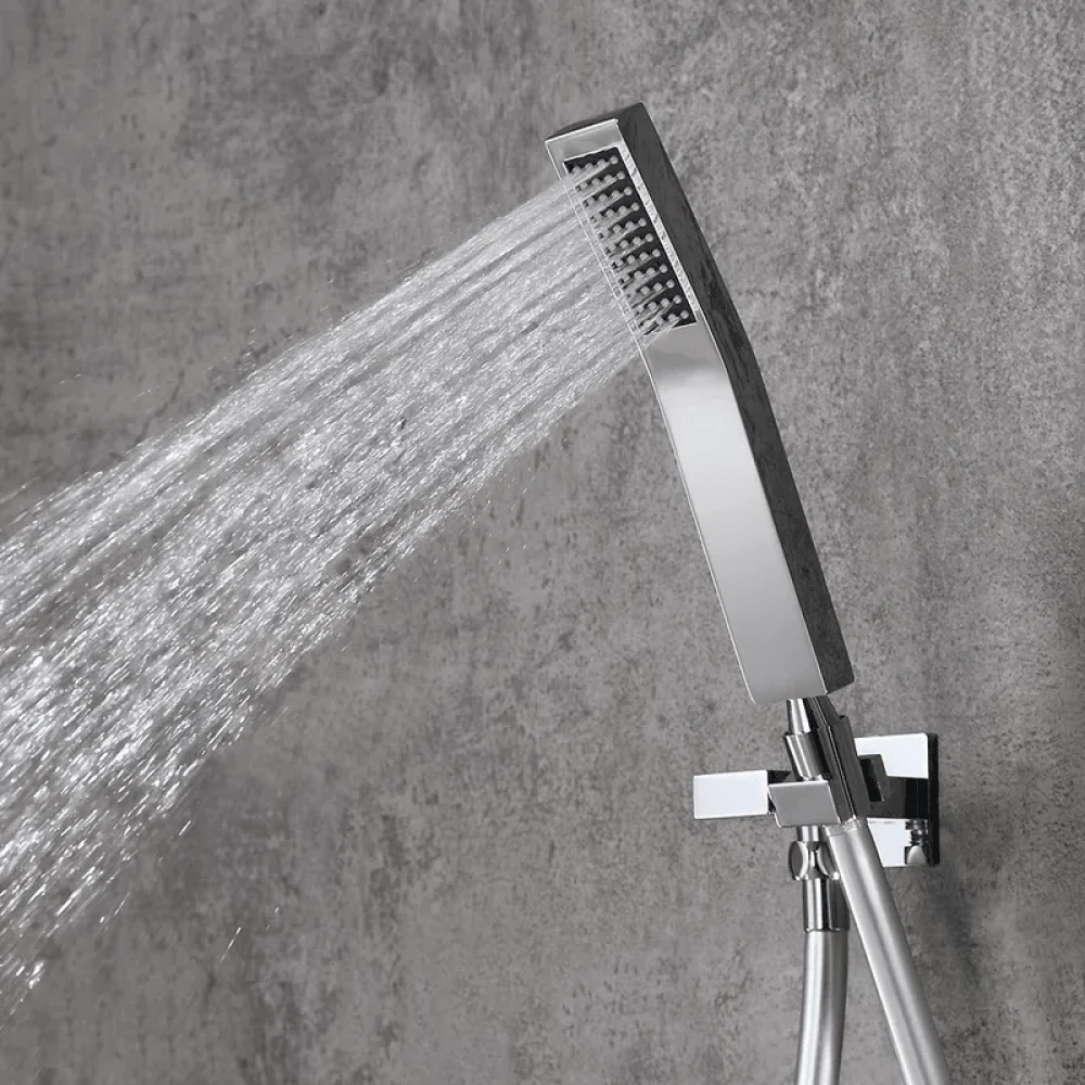 16" Thermostatic Rain Shower System with Hand Shower in Polished Chrome - Solid Brass -Bathlova