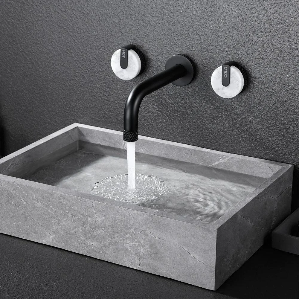 2 Handle 3 Hole Bathtub Wall Mount Tap Bathroom Sink Tap -Bathlova