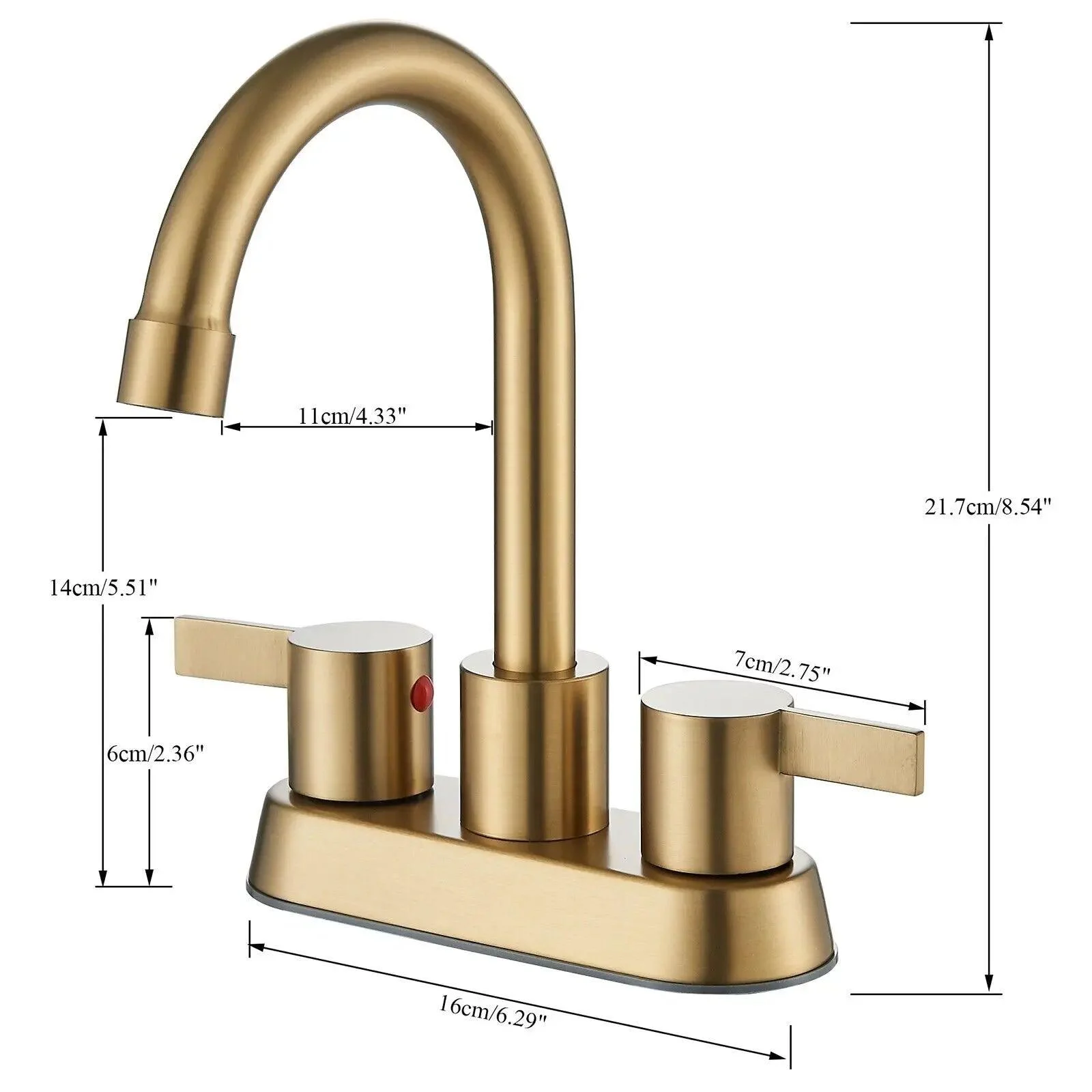 2-Handle Bathroom Tap for Lavatory with Pop-up Sink Drain and Tap -Bathlova