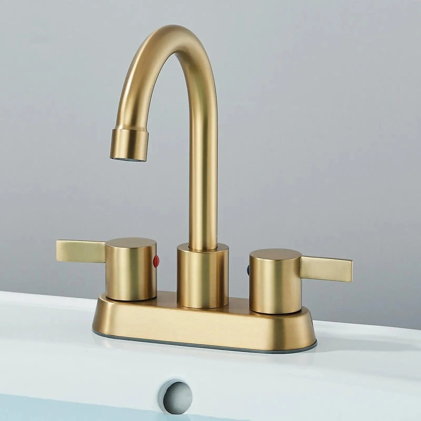 2-Handle Bathroom Tap for Lavatory with Pop-up Sink Drain and Tap -Bathlova