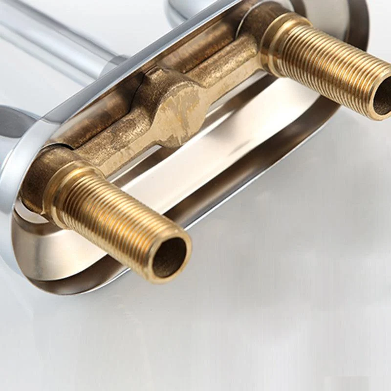 2-Handle Brushed Nickel Widespread Tap 2 Hole Centerset Bathroom Sink Tap with Brass -Bathlova