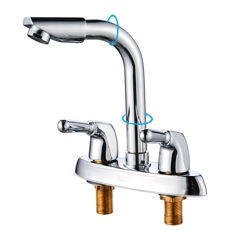 2-Handle Brushed Nickel Widespread Tap 2 Hole Centerset Bathroom Sink Tap with Brass -Bathlova