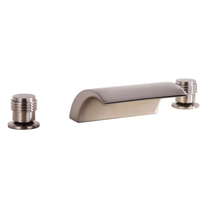 2-Handle Brushed Nickel Widespread Tap 3-Hole Widespread Bathroom Sink Tap in Chrome -Bathlova