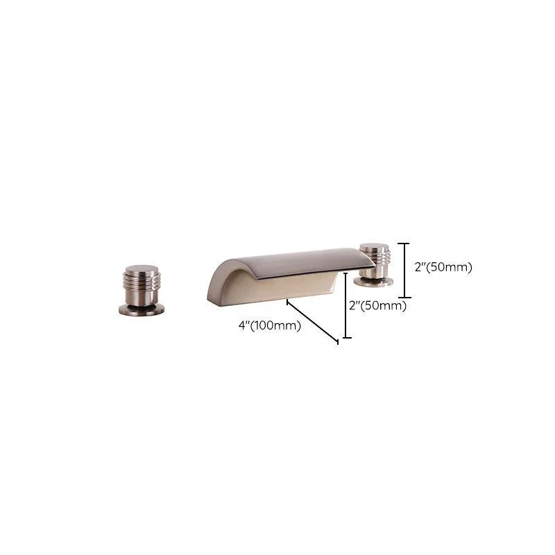 2-Handle Brushed Nickel Widespread Tap 3-Hole Widespread Bathroom Sink Tap in Chrome -Bathlova