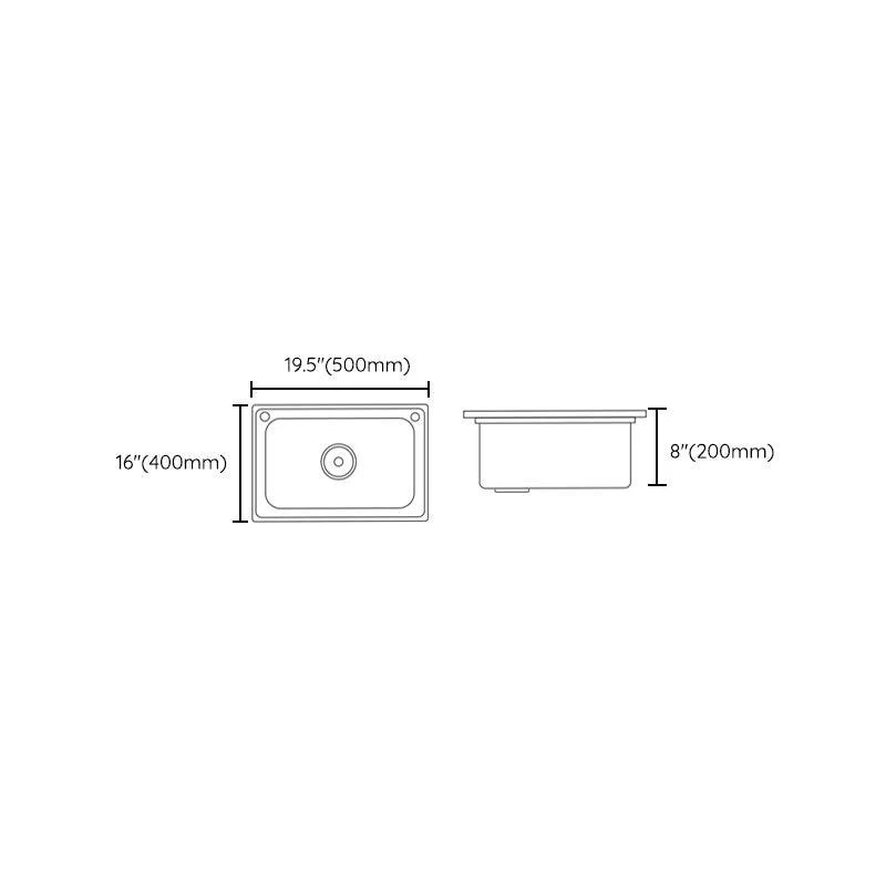 2 Holes Kitchen Sink Rectangle Stainless Steel Sink With Strainer -Bathlova