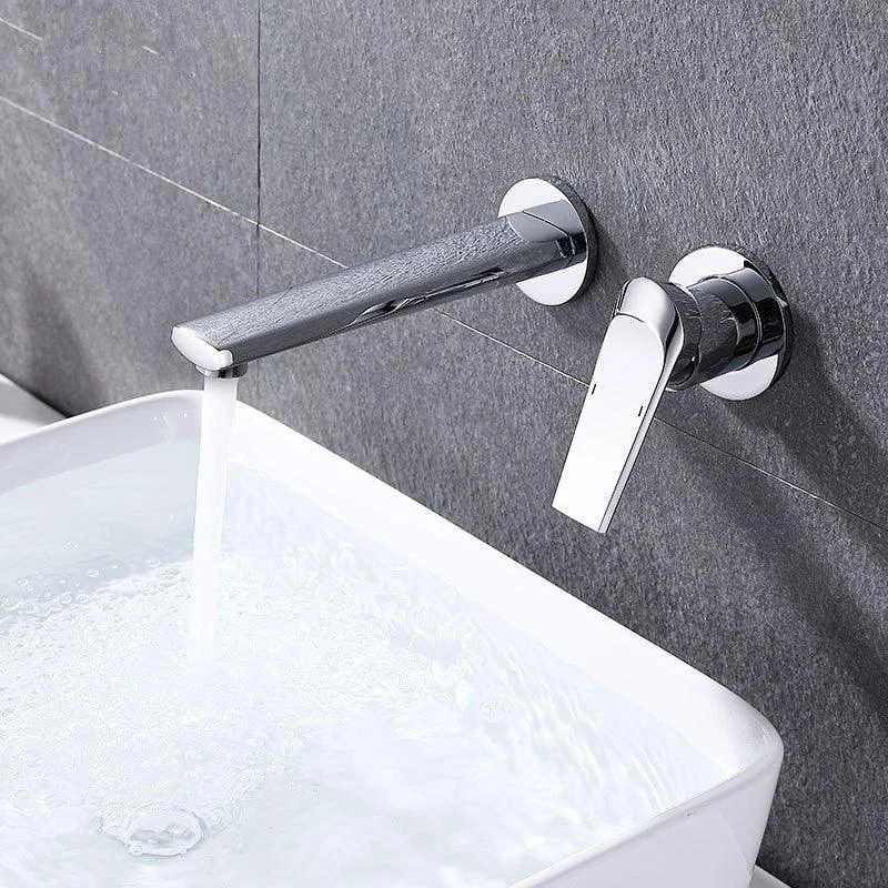 2 Holes Sink Tap Single Lever Handle Wall-Mounted Low Arc Bathroom Tap -Bathlova